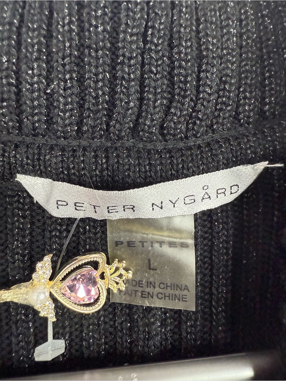 Peter Nygard vest Black Ribbed Open-Front Sleeveless Cardigan - Picture 7 of 10